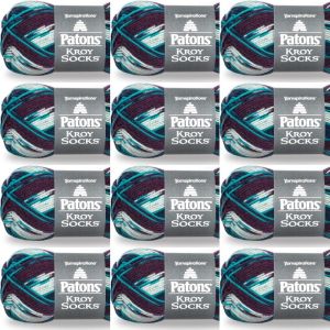 Spinrite Patons Kroy Socks Yarn Blue Raspberry 1 Pack of 12 Skein