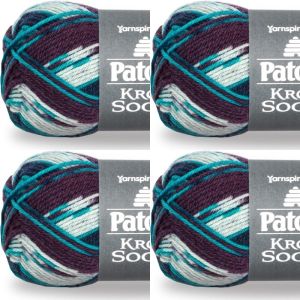 Spinrite Patons Kroy Socks Yarn Blue Raspberry 1 Pack of 4 Skein