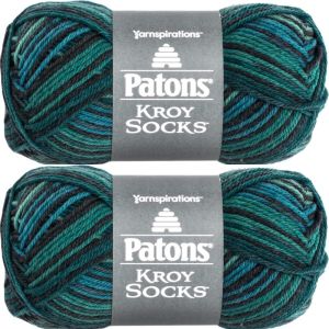 Spinrite Patons Kroy Socks Yarn Turquoise Stripes 1 Pack of 2 Skein