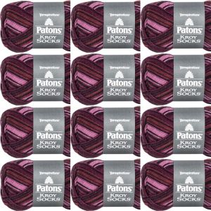 Spinrite Patons Kroy Socks Yarn Amethyst Stripes 1 Pack of 12 Skein
