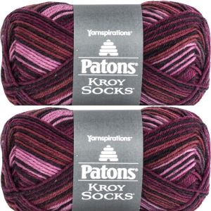 Spinrite Patons Kroy Socks Yarn Amethyst Stripes 1 Pack of 2 Skein