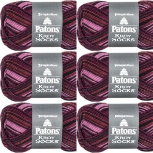 Spinrite Patons Kroy Socks Yarn Amethyst Stripes 1 Pack of 6 Skein