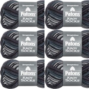 Spinrite Patons Kroy Socks Yarn Tourmaline Stripes 1 Pack of 6 Skein
