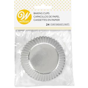 Wilton Silver Foil Cupcake Liners 24 Count 1 Pack of 2 Piece