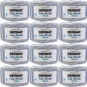Spinrite Bernat Baby Blanket Stripes Yarn Above The Clouds 1 Pack of 12 Skein