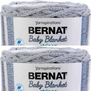 Spinrite Bernat Baby Blanket Stripes Yarn Above The Clouds 1 Pack of 2 Skein