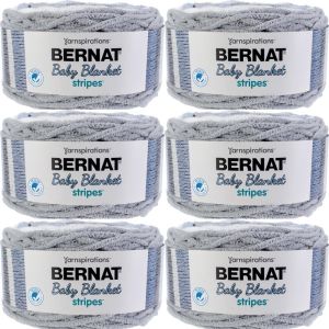 Spinrite Bernat Baby Blanket Stripes Yarn Above The Clouds 1 Pack of 6 Skein
