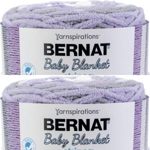 Spinrite Bernat Baby Blanket Stripes Yarn Violets 1 Pack of 2 Skein