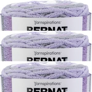 Spinrite Bernat Baby Blanket Stripes Yarn Violets 1 Pack of 3 Skein
