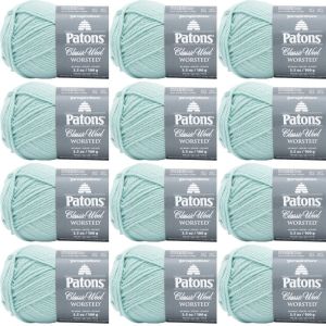 Spinrite Patons Classic Wool Yarn Misty Green 1 Pack of 12 Skein