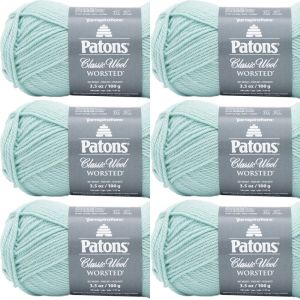 Spinrite Patons Classic Wool Yarn Misty Green 1 Pack of 6 Skein