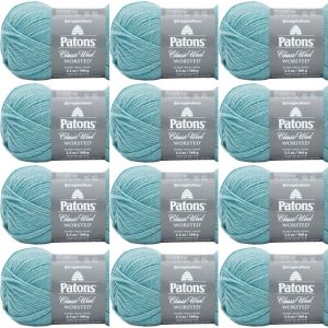Spinrite Patons Classic Wool Yarn Teal Chalk 1 Pack of 12 Skein