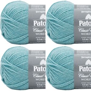 Spinrite Patons Classic Wool Yarn Teal Chalk 1 Pack of 4 Skein