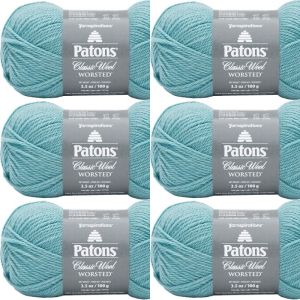 Spinrite Patons Classic Wool Yarn Teal Chalk 1 Pack of 6 Skein