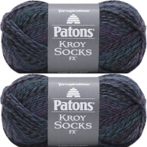 Spinrite Patons Kroy Socks FX Yarn Midnight 1 Pack of 2 Skein