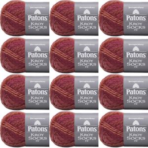 Spinrite Patons Kroy Socks FX Yarn Geranium 1 Pack of 12 Skein
