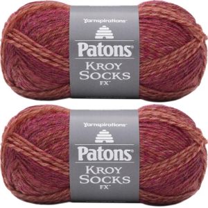 Spinrite Patons Kroy Socks FX Yarn Geranium 1 Pack of 2 Skein