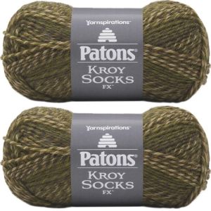 Spinrite Patons Kroy Socks FX Yarn Mossy 1 Pack of 2 Skein