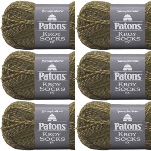 Spinrite Patons Kroy Socks FX Yarn Mossy 1 Pack of 6 Skein
