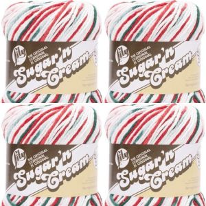 Spinrite Lily Sugar n Cream Yarn Ombres Super Size Mistletoe 1 Pack of 4 Skein