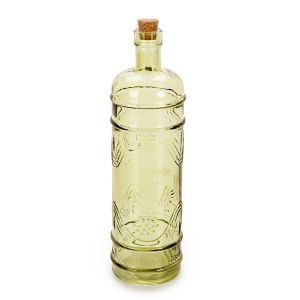 Darice Glass Bottles Assorted Vintage Blue With Cork 6.5 Inches High 1 Pack of 3 Pieces