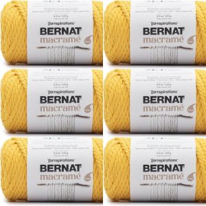 Spinrite Bernat Macrame Yarn Sunshine 1 Pack of 6 Skein