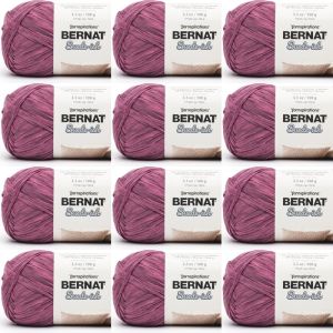 Spinrite Bernat Suede ish Yarn Beet 1 Pack of 12 Skein