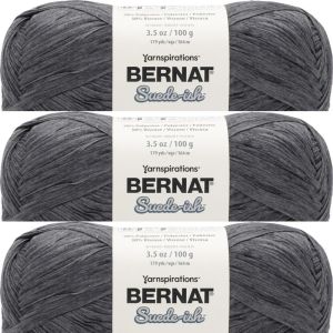 Spinrite Bernat Suede ish Yarn Soot 1 Pack of 3 Skein