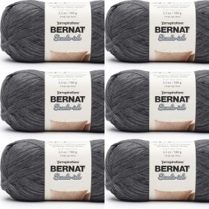 Spinrite Bernat Suede ish Yarn Soot 1 Pack of 6 Skein