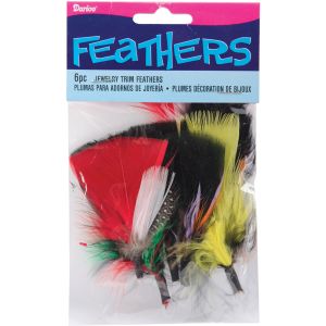 Jewelry Trim Feathers Black with Assorted Bright Colors
