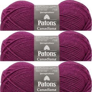 Spinrite Patons Canadiana Yarn Solids Fuchsia 1 Pack of 3 Skein