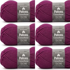 Spinrite Patons Canadiana Yarn Solids Fuchsia 1 Pack of 6 Skein