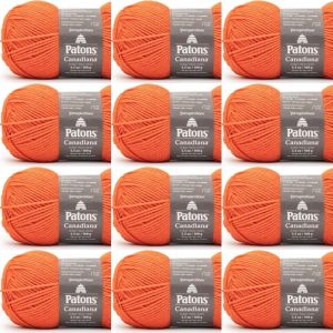 Spinrite Patons Canadiana Yarn Solids Pumpkin 1 Pack of 12 Skein
