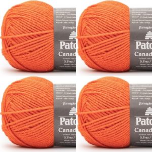 Spinrite Patons Canadiana Yarn Solids Pumpkin 1 Pack of 4 Skein