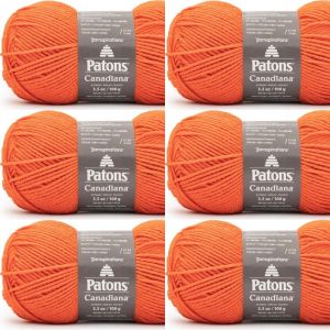 Spinrite Patons Canadiana Yarn Solids Pumpkin 1 Pack of 6 Skein