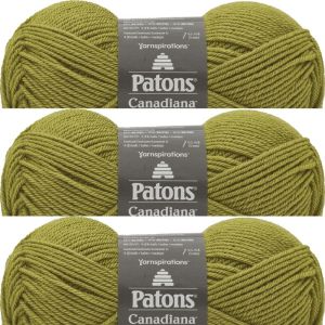Spinrite Patons Canadiana Yarn Solids Spring Green 1 Pack of 3 Skein