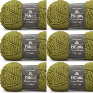 Spinrite Patons Canadiana Yarn Solids Spring Green 1 Pack of 6 Skein