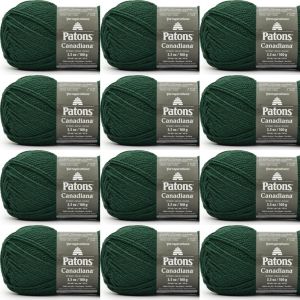 Spinrite Patons Canadiana Yarn Solids Ivy 1 Pack of 12 Skein
