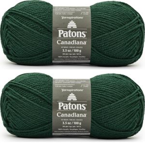 Spinrite Patons Canadiana Yarn Solids Ivy 1 Pack of 2 Skein