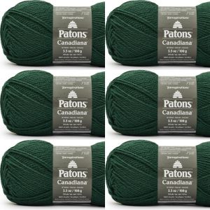 Spinrite Patons Canadiana Yarn Solids Ivy 1 Pack of 6 Skein