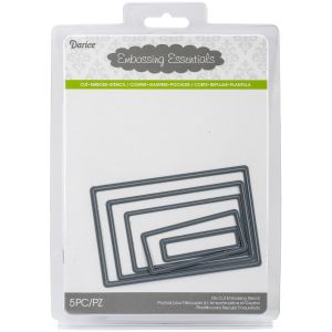 Darice D2014 76 Embossing Essentials Dies Nesting Rectangles 5 Pack