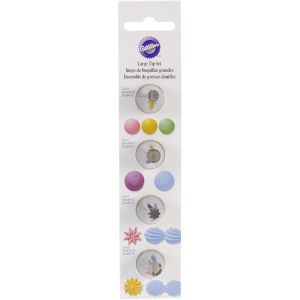 Wilton Decorating Tip Set 4 Per Pkg -Lg - Round 12 10 & Star 32 21