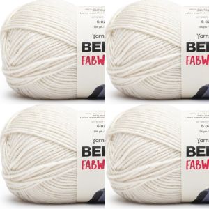 Spinrite Bernat Fabwoolous Yarn Cream 1 Pack of 4 Skein