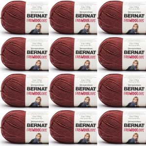 Spinrite Bernat Fabwoolous Yarn Red Brick 1 Pack of 12 Skein