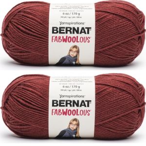 Spinrite Bernat Fabwoolous Yarn Red Brick 1 Pack of 2 Skein