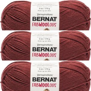 Spinrite Bernat Fabwoolous Yarn Red Brick 1 Pack of 3 Skein