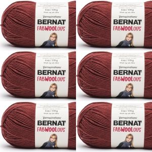 Spinrite Bernat Fabwoolous Yarn Red Brick 1 Pack of 6 Skein