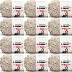 Spinrite Bernat Fabwoolous Yarn Oats 1 Pack of 12 Skein