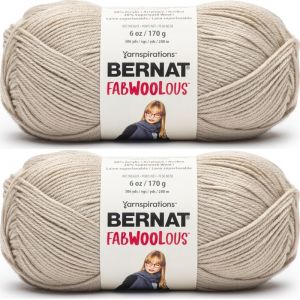 Spinrite Bernat Fabwoolous Yarn Oats 1 Pack of 2 Skein