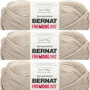 Spinrite Bernat Fabwoolous Yarn Oats 1 Pack of 3 Skein